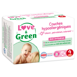 Love and green disposable diapers size 4 (7 to 14 kg)