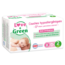 Love and Green Couches jetables taille 2 (3 à 6 kg) x 44