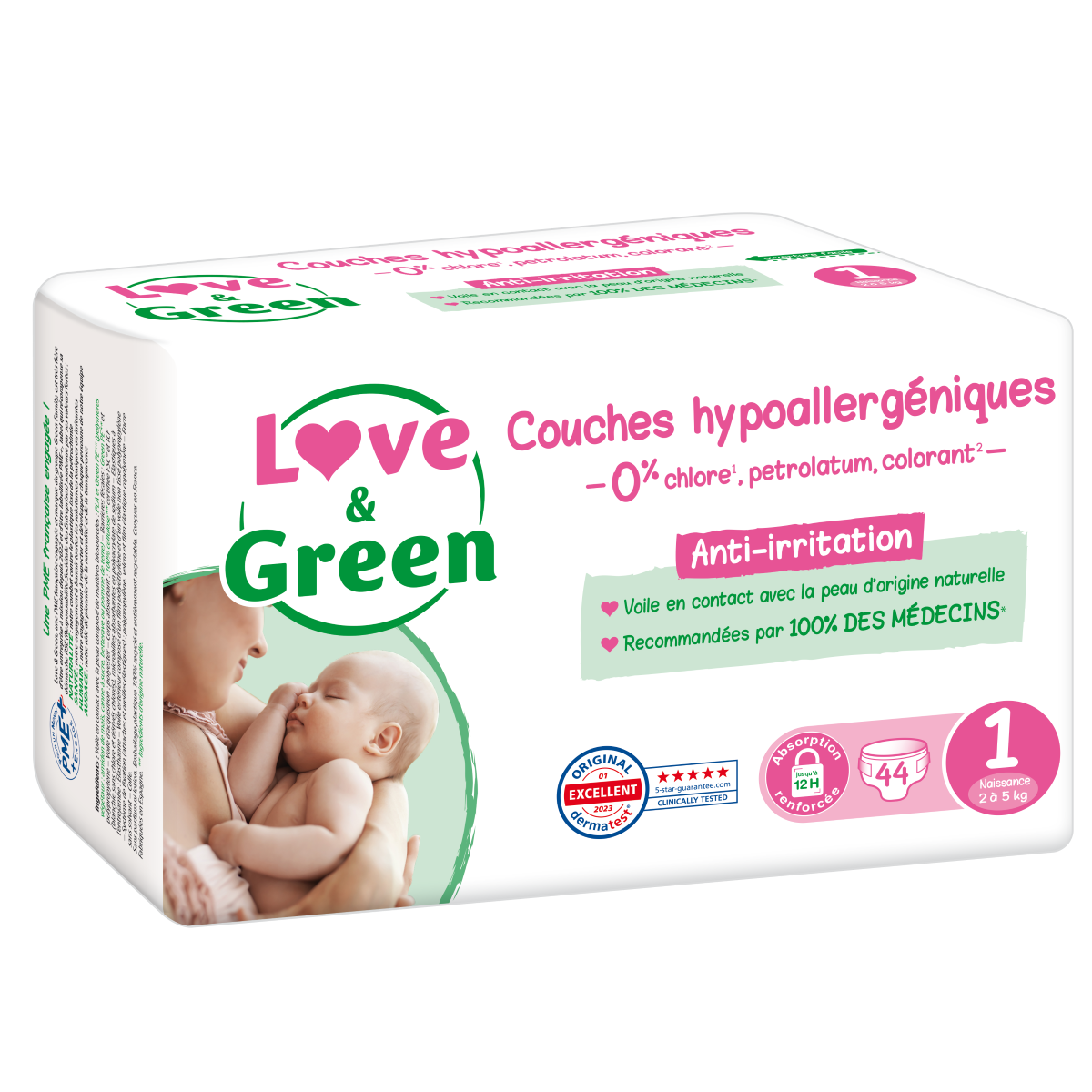 Love And Green Couches Hypoallergéniques Taille 4 7 à 14Kg Paquet de 46 -  Para Center