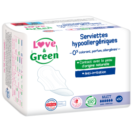 Sanitary towels Night Love and Green hypoallergenic