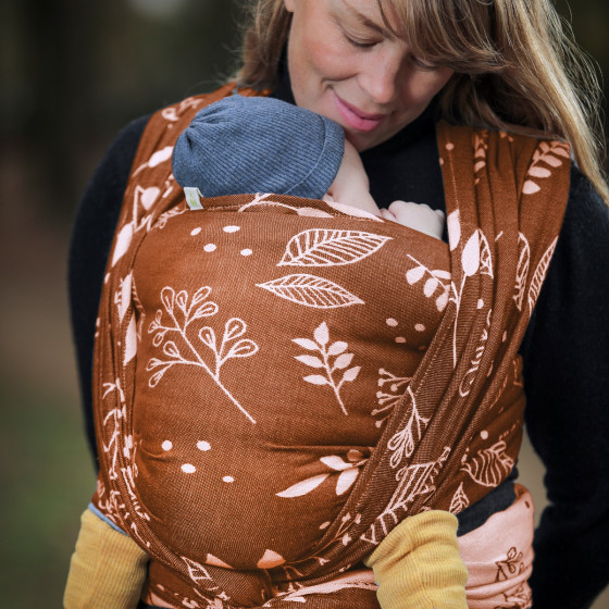 Naturiou Botanie Caramel - Écharpe de Portage Tissée en Jacquard