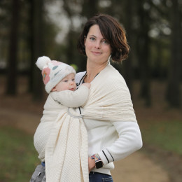 Naturioù Ring Sling Gaufré Écru - écharpe de portage sans nœud