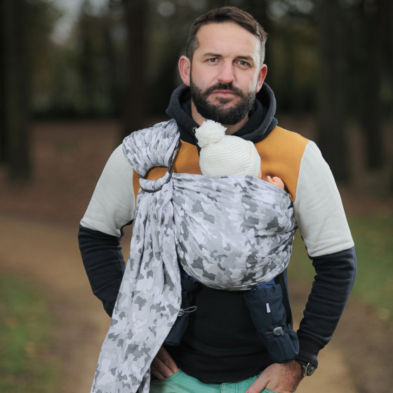 Naturioù Ring Sling Camouflage - écharpe de portage sans nœud