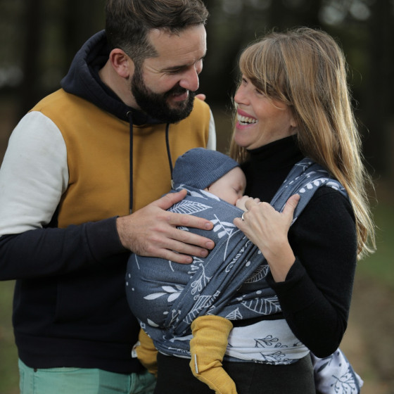 Naturiou Navy Botany - Baby wrap