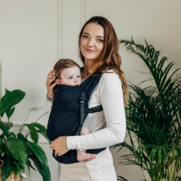 LennyLamb LennyLight Little Herringbone Ebony Black - Porte-bébé Nouveau-né noir