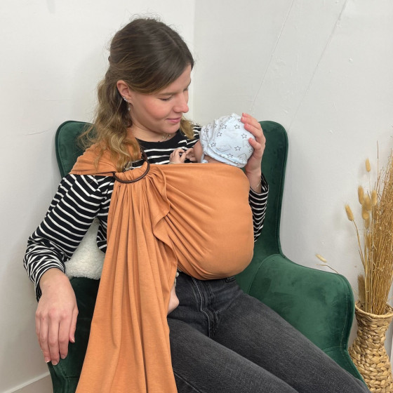 Naturioù Flex Sling Cannelle - écharpe de portage sans nœud extensible