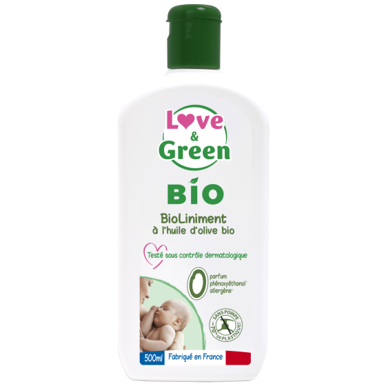 Love and Green BioLiniment Hypoallergenic with organic olive oil 500ml