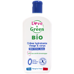 Love and Green Crème hydratante visage et corps 0% 500 ml
