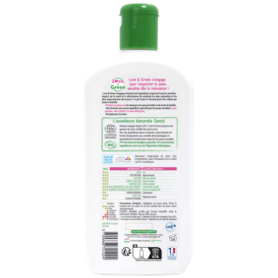 Love and green gel body and hair hypoallergenic
