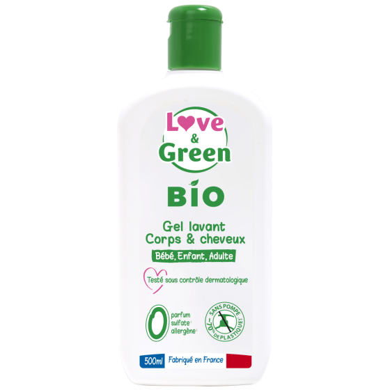 Love and green gel body and hair hypoallergenic
