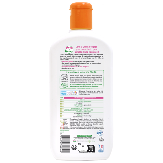 Love and Green Gel Surgras Hypoallergénique Bio 500ml