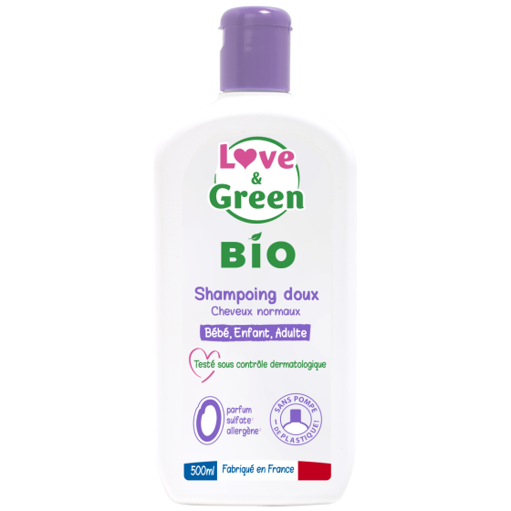 Love and Green Shampoing doux bébé enfant et adulte 500 ml