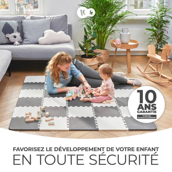 KinderKraft LUNO - Tapis d'éveil puzzle en mousse