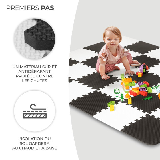KinderKraft LUNO - Tapis d'éveil puzzle en mousse