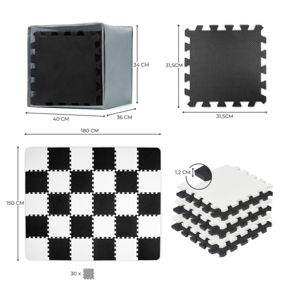 KinderKraft LUNO - Tapis d'éveil puzzle en mousse