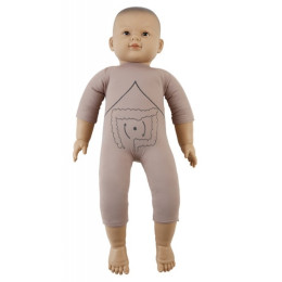 Overbody with bowel and arrows diagram for doll 60cm - Asian