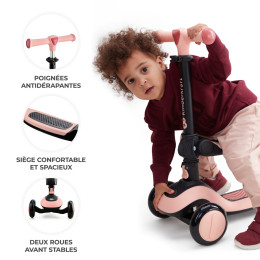 Kinderkraft Halley 2 in1 - balance bike and scooter - Pink