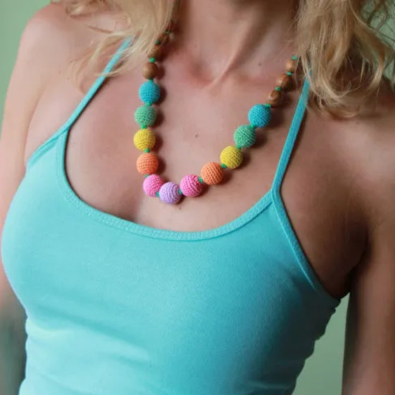 Collier portage et allaitement "Aqua Rainbow" Kangaroocare