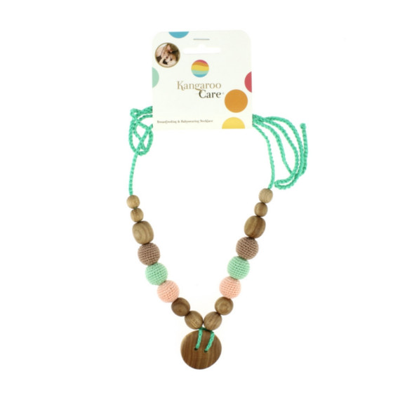 Collier portage et allaitement "Pêche, menthe et beige" Kangaroocare