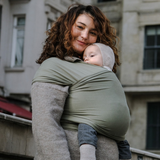 Neko Stretchy Wrap - Olive - Echarpe de portage extensible
