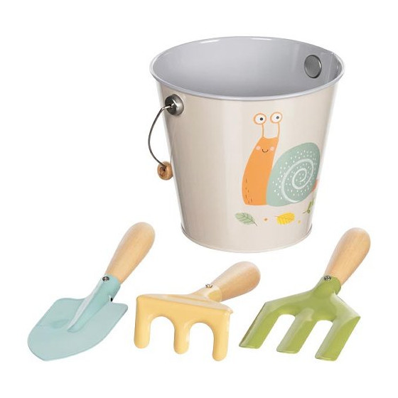 Goki Seau avec outils de jardin,motif escargot