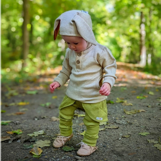 ManyMonths Natural Woollies Elephant Hood with Bunny Ears UNiQUE