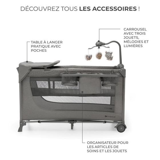 Kinderkraft Joy 2 Lit de Voyage pour enfant avec accessoires