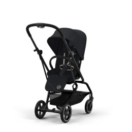 Cybex Gold Eezy S Twist+2 - Poussette de voyage avec siège rotation à 360° - Magic Black (Châssis Black)