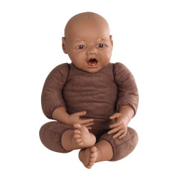 Nouveau-né Prématuré 45cm 2,2kg - Poupon Multifonction Lesté et Articulé - Rosaly (peau foncée)