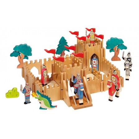 Château fort et figurines en bois Holztiger