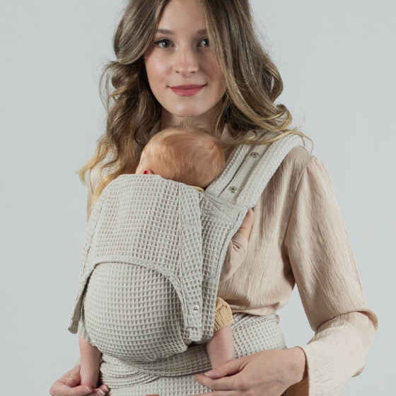 Isara Quick Half Buckle Cream Waffle - Baby carrier Hybrid Meï-taï