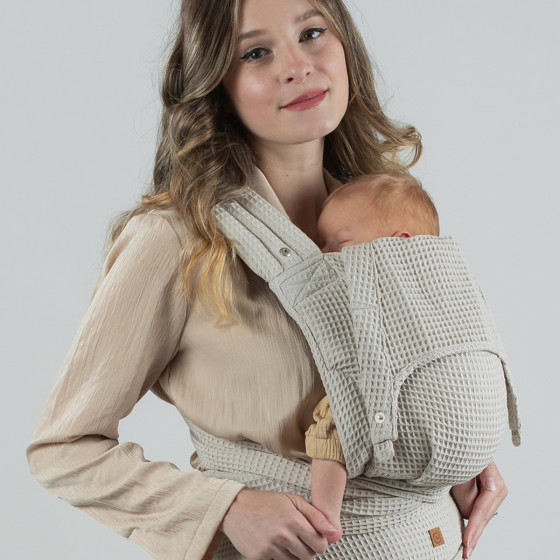 Isara Quick Half Buckle Cream Waffle - Baby carrier Hybrid Meï-taï