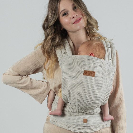 Isara Quick Half Buckle Cream Waffle - Baby carrier Hybrid Meï-taï