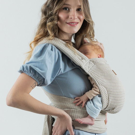 Isara Quick Half Buckle Cream Waffle - Baby carrier Hybrid Meï-taï