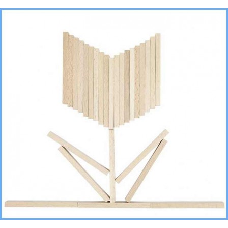 Construction game flower wooden Goki Nature