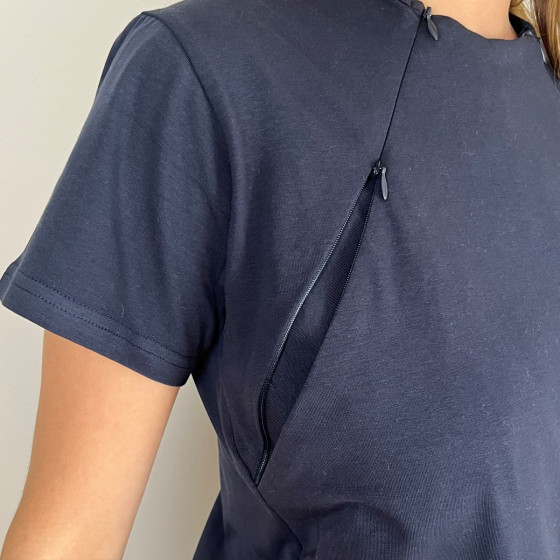 Naturioù T-shirt peau-à-peau et d'allaitement à zip