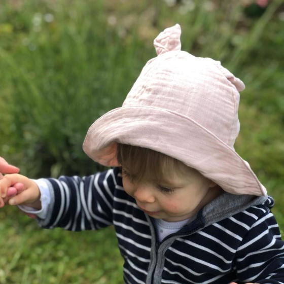 Naturioù Chapeau de Soleil à Oreilles en Mousseline de Coton