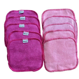 Wipes organic cloth Naturiou bamboo pink - Fuschia