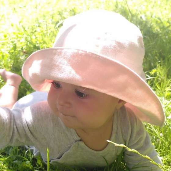 Naturioù Chapeau de Soleil à Oreilles en Mousseline de Coton rose