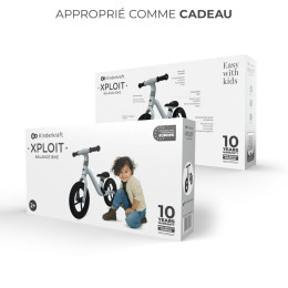 Kinderkraft XPLOIT - Metal Balance Bike from 2 Years Old - Grey
