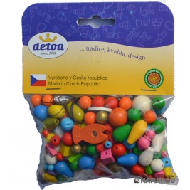 70 grammes de Perles colorées en bois