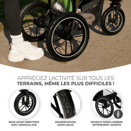 KinderKraft HELSI - Poussette à trois roues pour les sportifs