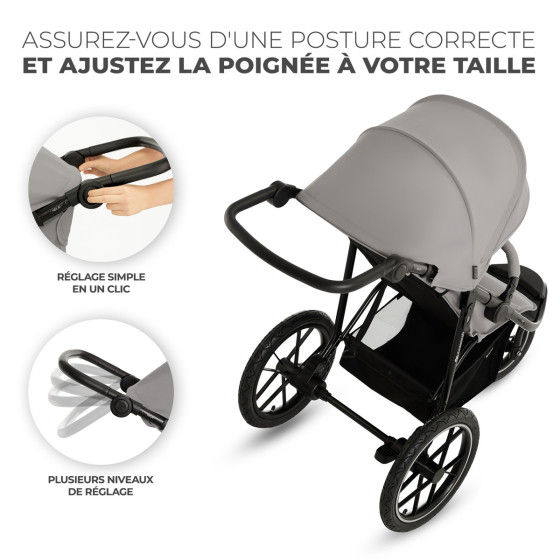 KinderKraft HELSI - Poussette à trois roues pour les sportifs