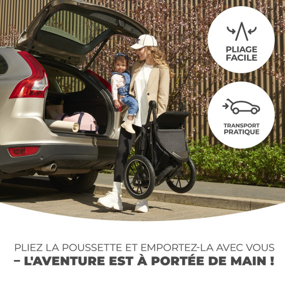 KinderKraft HELSI - Poussette à trois roues pour les sportifs