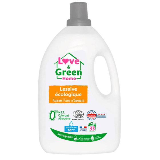 Love and Green Lessive écologique Parfum Fleur d'oranger - 1,5L