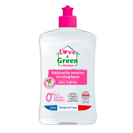 Love and Green Liquide vaisselle mains sans Parfum - 500ml