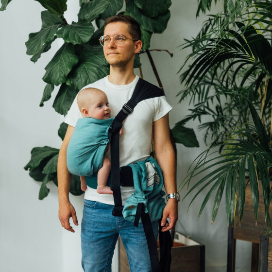 LennyLamb LennyHip Herringbone Ombre Green  - hip baby carrier