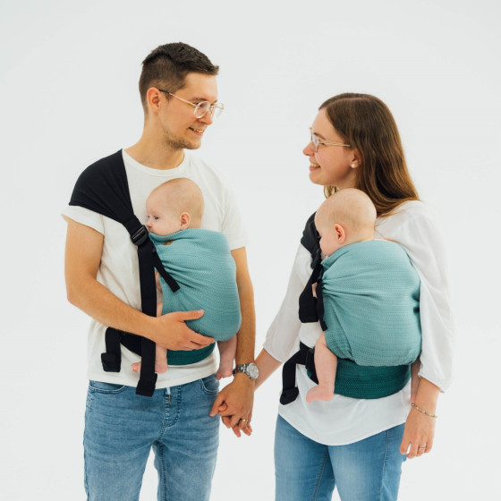 LennyLamb LennyHip Herringbone Ombre Green  - hip baby carrier