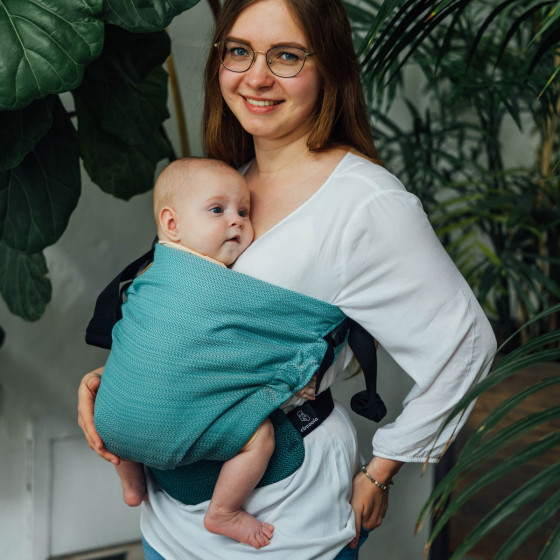 LennyLamb LennyHip Herringbone Ombre Green  - hip baby carrier