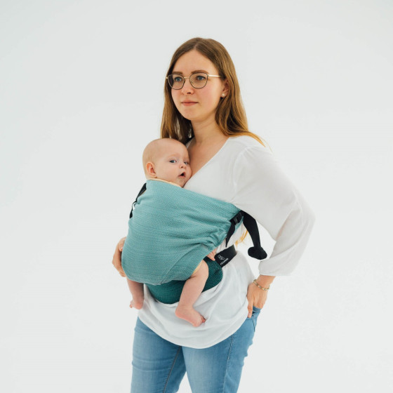 LennyLamb LennyHip Herringbone Ombre Green  - hip baby carrier